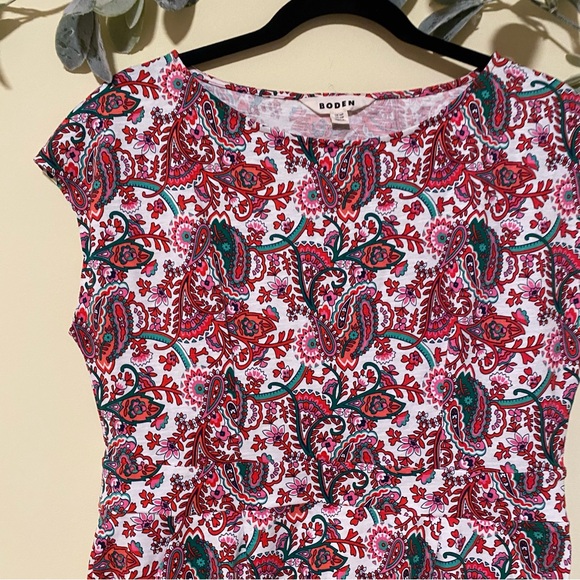 Boden 10 Petite Paisley Jersey Dress - Picture 4 of 9